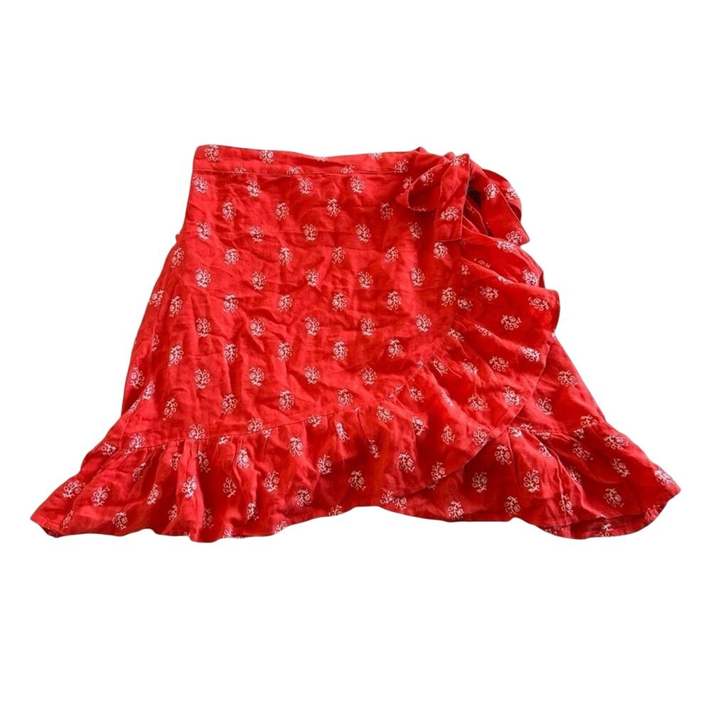 Beachgold Red Ruffle Wrap Skirt
